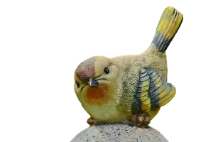 Ceramic Bird Figurineon Black Background