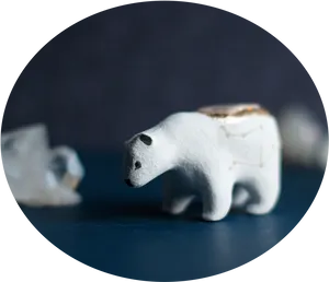 Ceramic Polar Bear Figurine PNG image