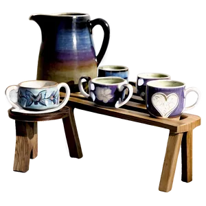 Ceramic Tea Cup Set PNG 87