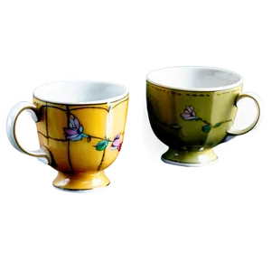 Ceramic Tea Cup Set PNG Ikf36