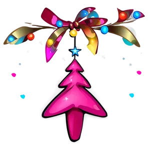 Cerise Pink Christmas Tree PNG Mll
