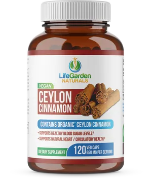 Ceylon Cinnamon Supplement Bottle PNG image