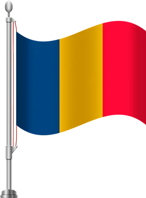 Chad National Flagon Pole PNG image