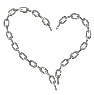 Chain Heart Shapeon Black Background