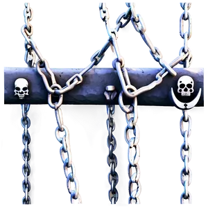 Chained Skulland Crossbones Barrier PNG