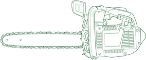 Chainsaw Outline Graphic PNG image