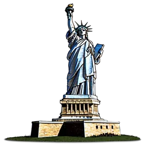 Chalk Drawing Of Statue Of Liberty PNG 23