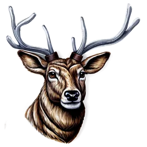 Chalkboard Deer Head Drawing PNG Puk PNG