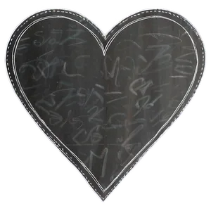 Chalkboard Heart Clipart PNG 05252024