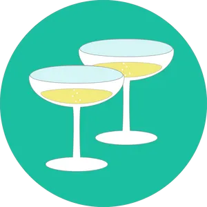 Champagne Cocktail Vector Illustration PNG image