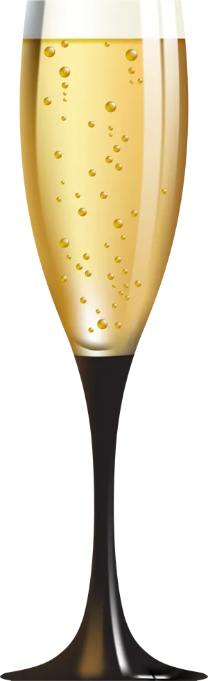 Champagne Flute Glass Bubbles PNG