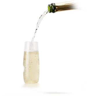 Champagne Pour Into Flute PNG image