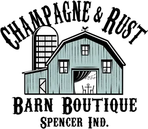 Champagneand Rust Barn Boutique Logo PNG