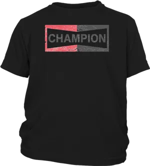 Champion Branded Black T Shirt PNG image
