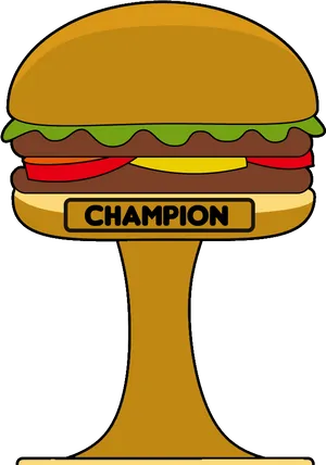 Champion Trophy Burger Illustration PNG image