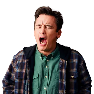 Chandler Bing Yawning PNG Rib