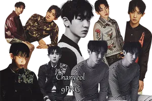 Chanyeol Fashion Collage PNG image