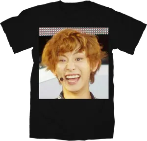 Chanyeol Laughing Printed Tshirt PNG image
