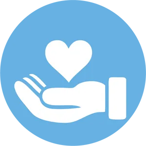 Charity Heart Hand Icon PNG image