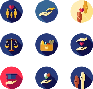 Charityand Donation Icons PNG image