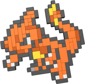 Charizard Pixel Art PNG image