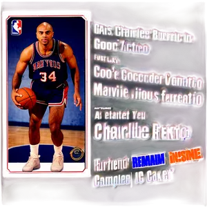 Charles Barkley Retro Card Design Png 06252024 PNG image