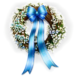 Charming Baby's Breath Wreath Png Wih PNG image