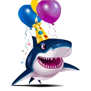 Charming Birthday Shark Png 06292024 PNG image