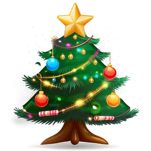 Charming Christmas Tree Illustration PNG 06252024 PNG