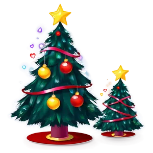 Charming Christmas Tree Illustration PNG 45 PNG