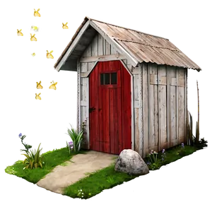 Charming Farmhouse Outhouse PNG Wcr