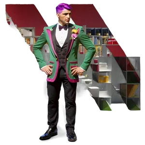 Charming Purple Hair Gentleman PNG 48 PNG