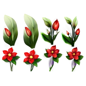 Charming Red Flowers PNG Jbn PNG