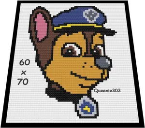 Chase Paw Patrol Pixel Art PNG image