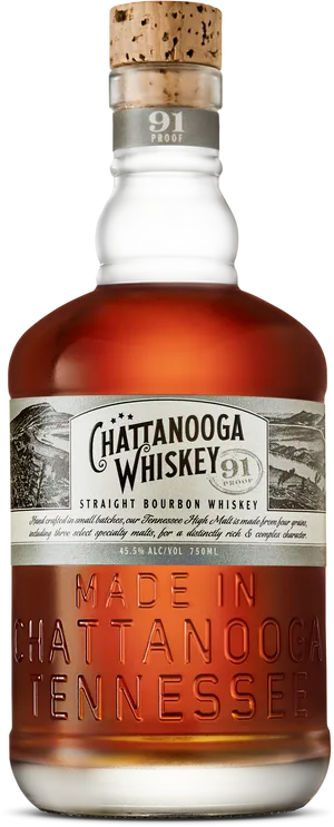 Chattanooga Whiskey Bottle91 Proof PNG image