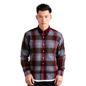Checkered Collar Shirt PNG 14