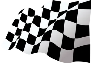 Checkered Racing Flag Waving PNG image