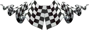 Checkered Racing Flags Waving PNG image