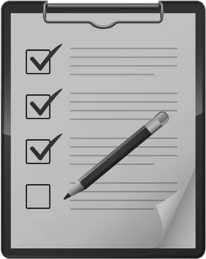 Checklist Clipboardwith Pencil PNG