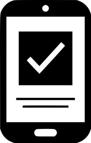 Checkmark_on_ Smartphone_ Screen_ Outline