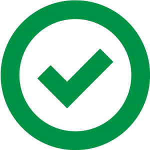 Checkmark Symbol Green Background PNG image