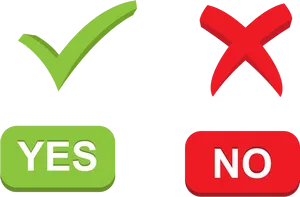 Checkmarkand Cross Yes No Buttons PNG image