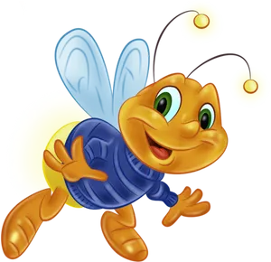 Cheerful Cartoon Bee PNG image