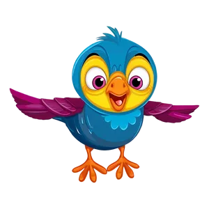 Cheerful Cartoon Bird PNG 06202024