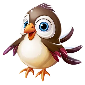 Cheerful Cartoon Bird PNG Oed