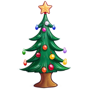 Cheerful Cartoon Christmas Tree PNG 27 PNG