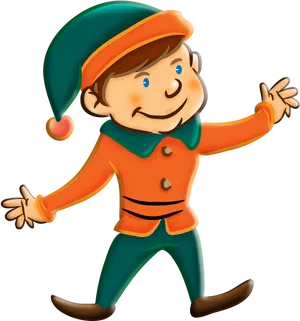 Cheerful Cartoon Elf