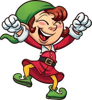Cheerful Cartoon Elf