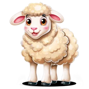 Cheerful Cartoon Sheep Png 06272024 PNG image