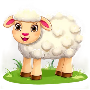 Cheerful Cartoon Sheep Png 7 PNG image